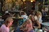 Patrons at the Backstreet Restaurant on Nelson Street in Riverside Ca enjoy their dinner and drinks while listening to The Guest Room provide live music on Sept 29