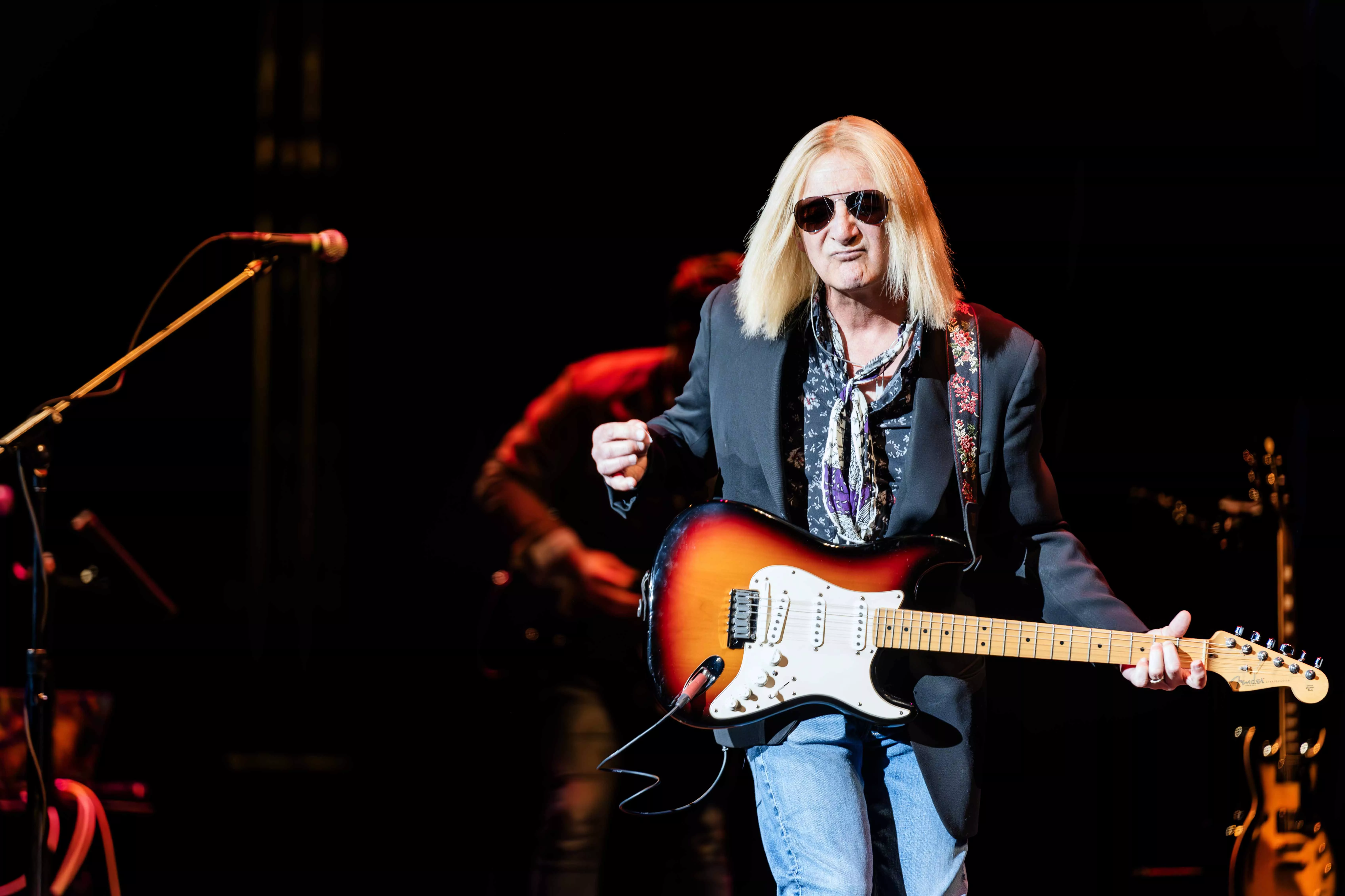 Ozzie Mancinelli lead singer and guitarist for The Pettybreakers a Tom Petty and the Heartbreakers tribute band plays for a crowd of fans at the Fox Theatre in Riverside on January 20 2024