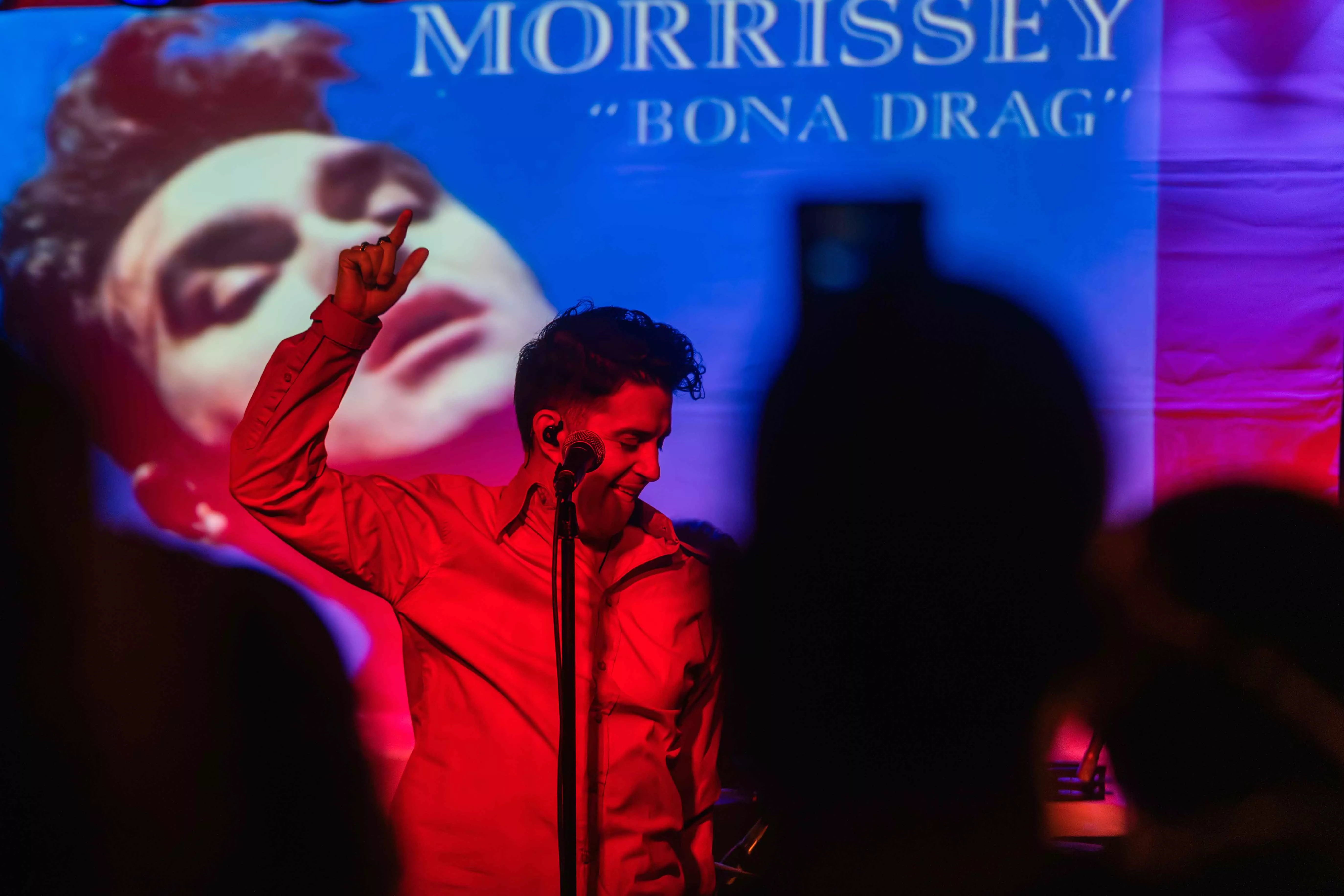 Strangeways, a Smiths and Morrissey tribute band, play on the stage at the Concert Lounge