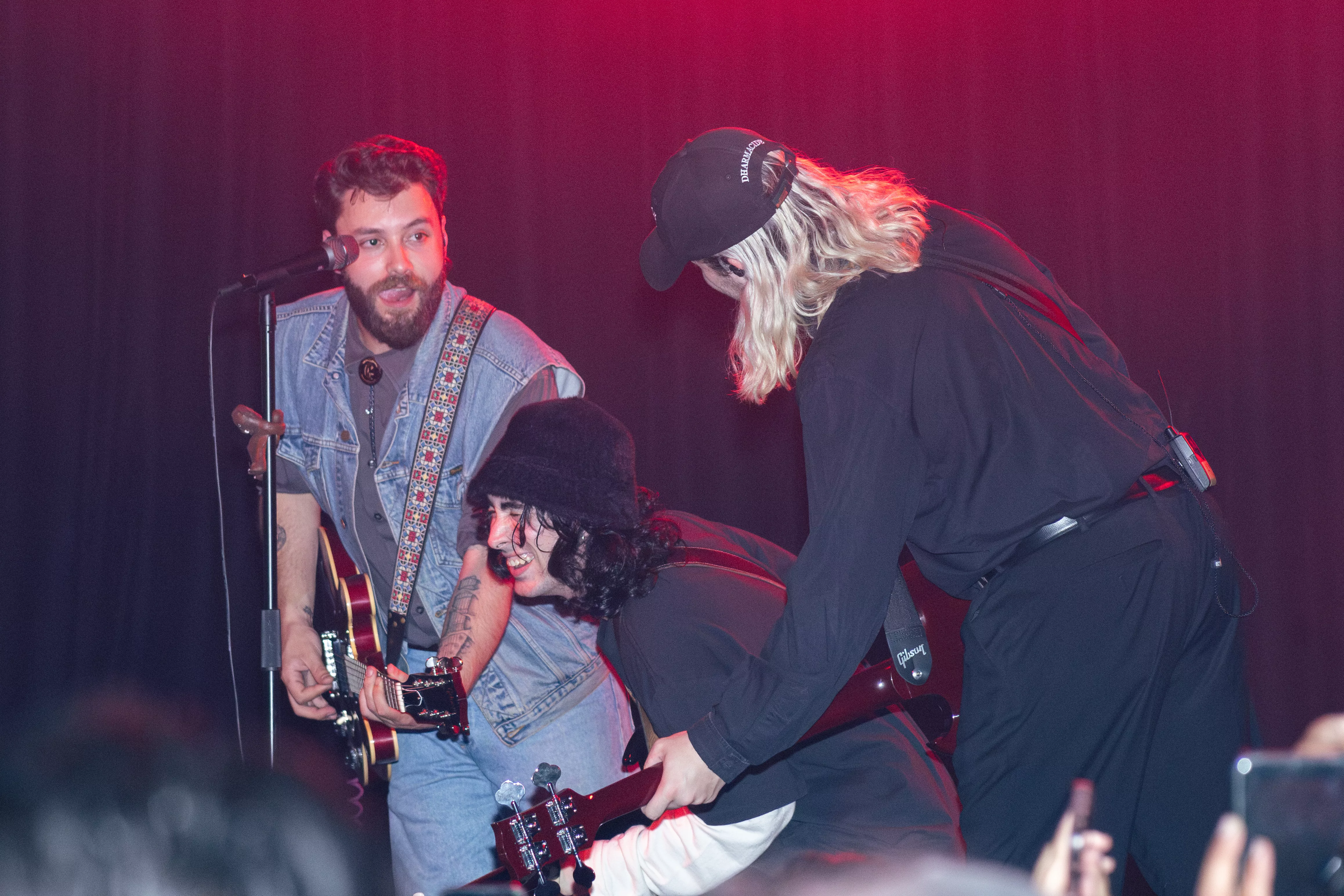 Performers play on stage