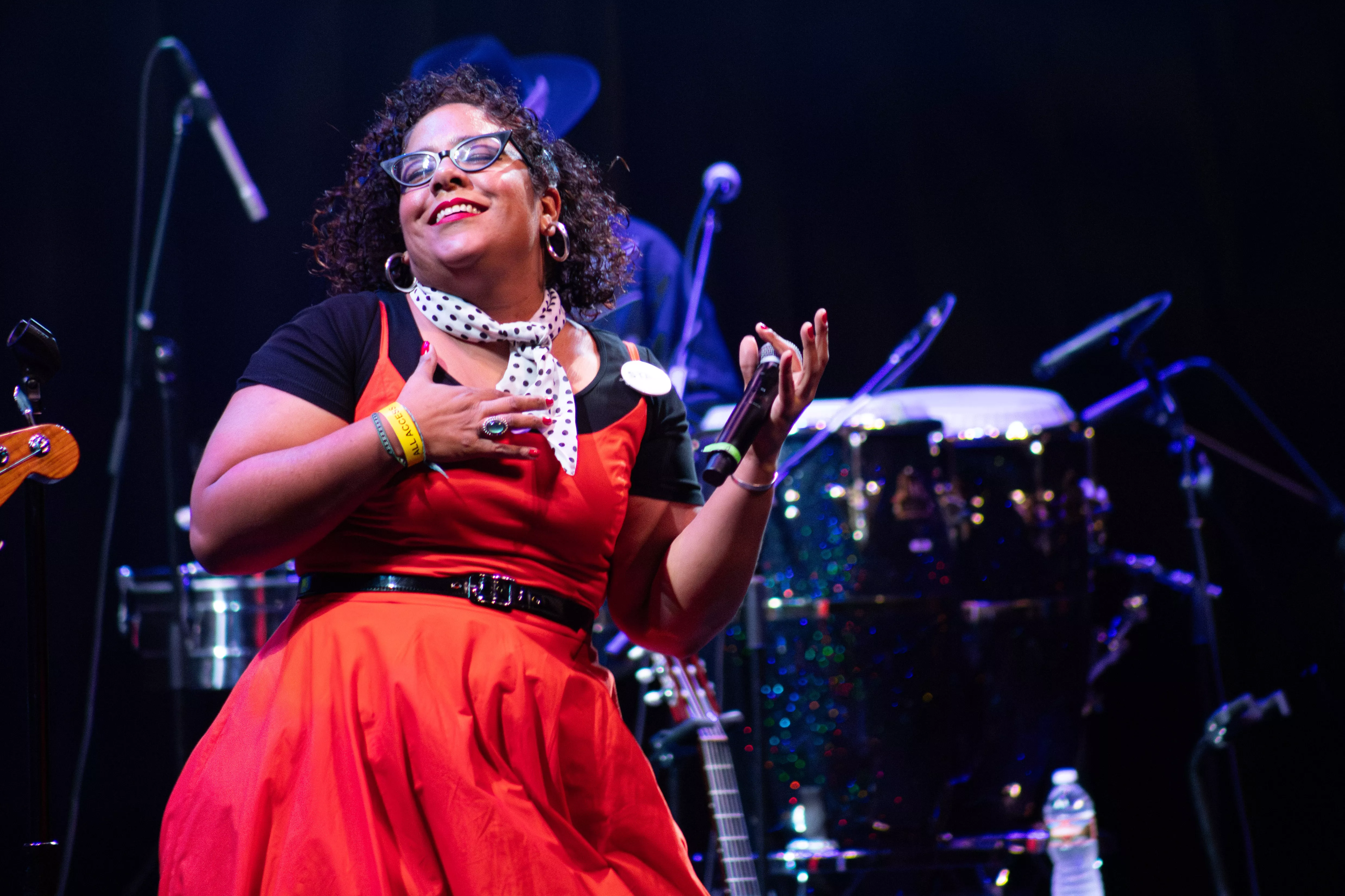 La Santa Cecilia performs on stage