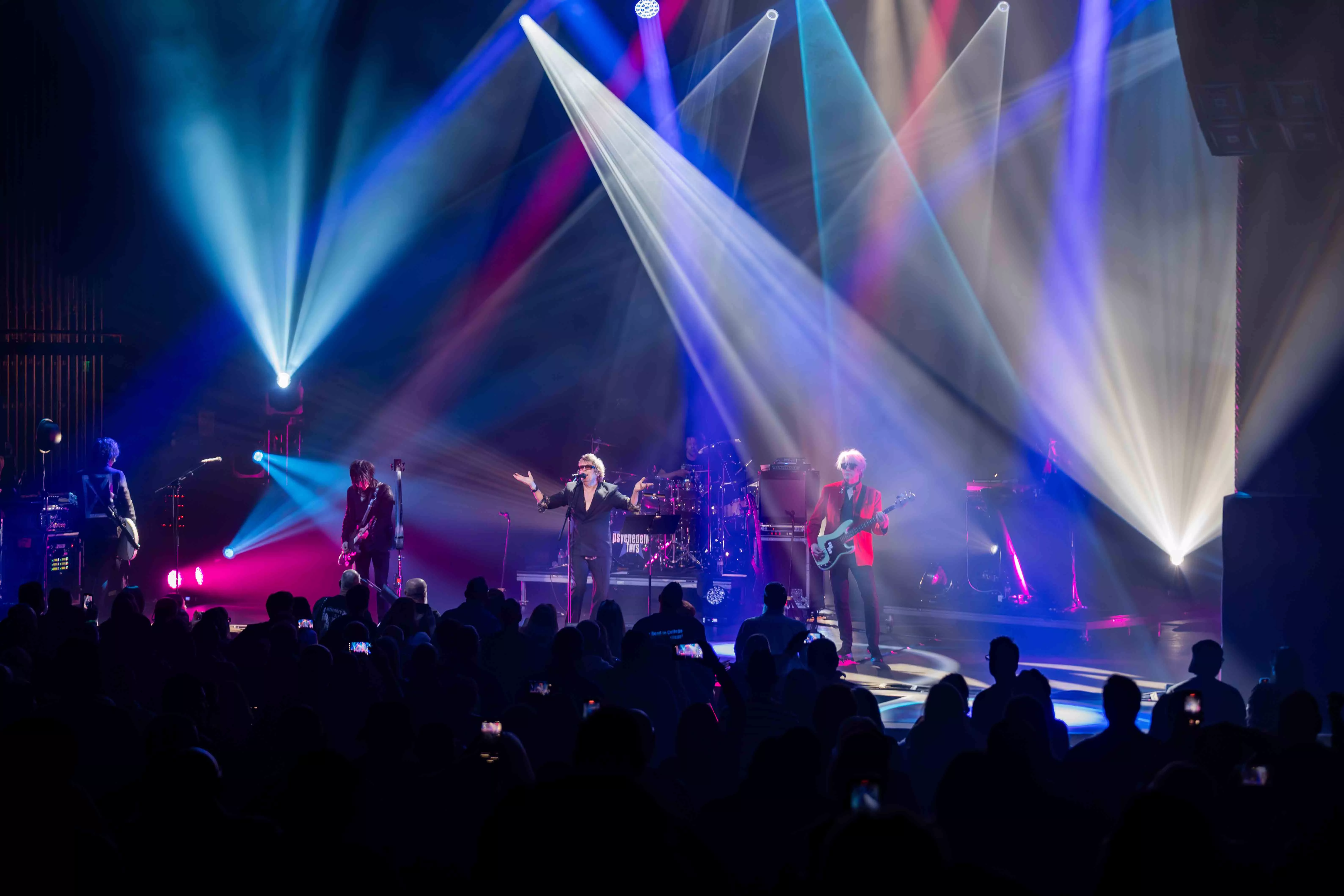 Musicians perform on stage at the Fox Performing Arts Center in Riverside Ca on Nov 6