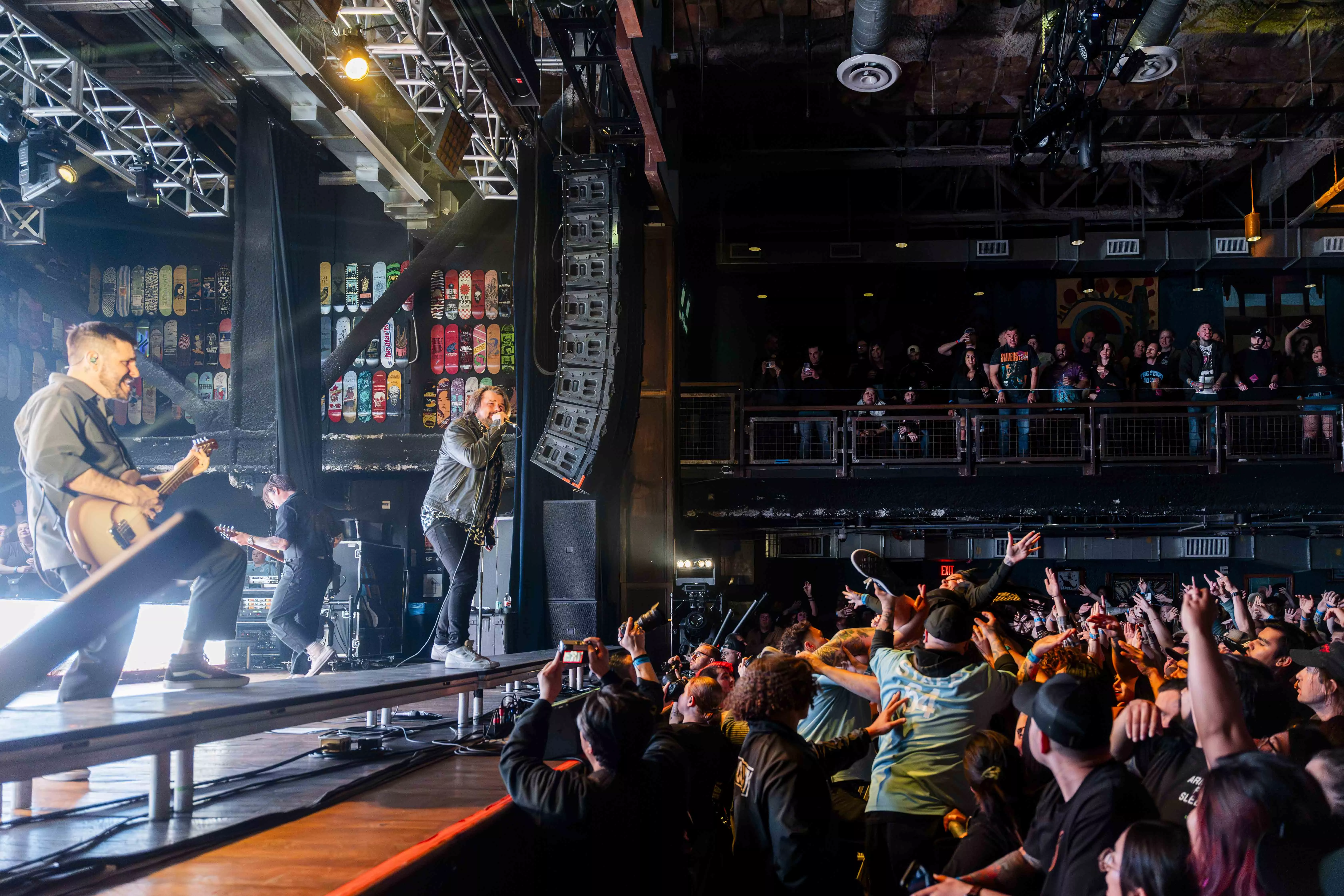 Musicians perform on stage at the house of blues in Anaheim Ca on Jan 31