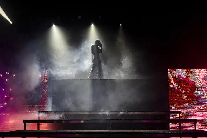 Artists perform on stage at the Riverside Municipal Auditorium