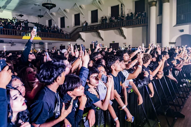 Artists perform on stage at the Riverside Municipal Auditorium