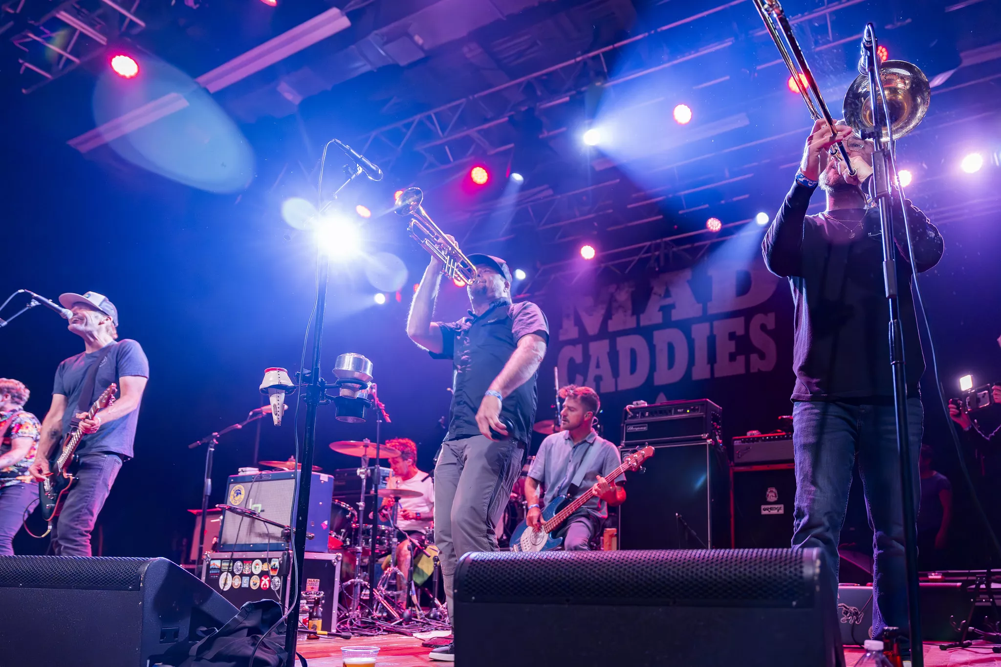 Musicians perform on stage at the House of Blues in Anaheim on Feb 28