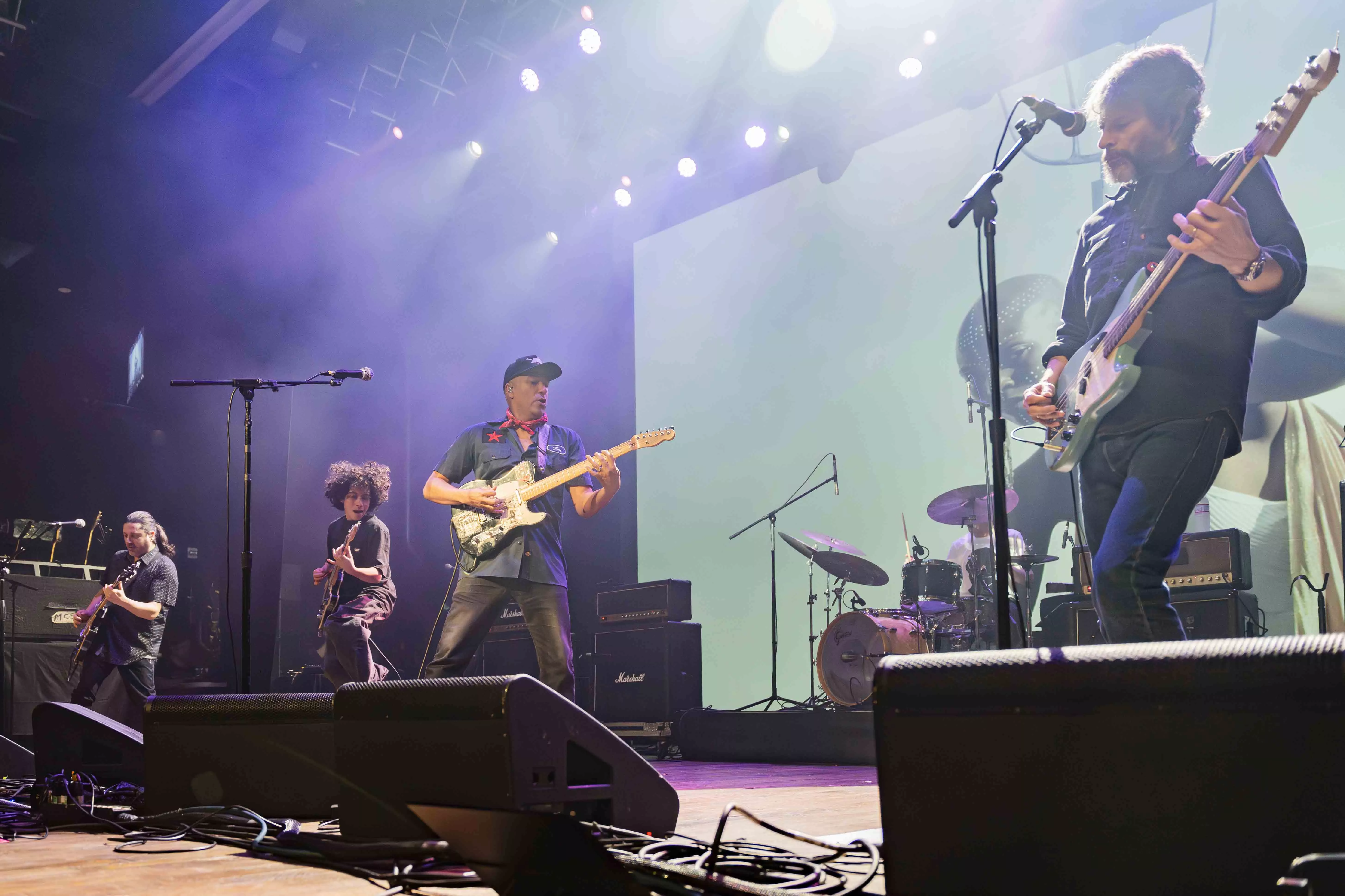 Musicians perform on stage at the House of Blues in Anaheim on Feb 6 for the Tom Morello and Friends concert