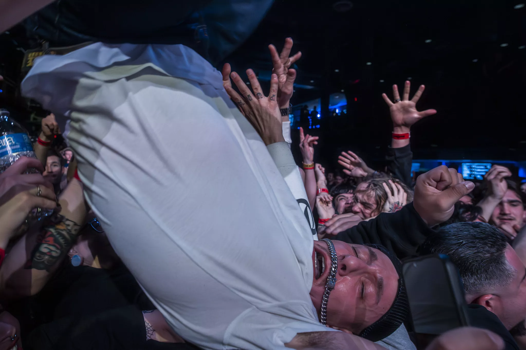 Musicians perform on stage at the House of Blues in Anaheim on March 7