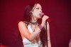 Cat Ayala vocalist of Scarlet Demore opens up the night at The Wiltern