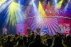 Musicians Perform on stage at the Riverside Municipal Auditorium for the Less Than Jake Summer Circus tour on Aug 1
