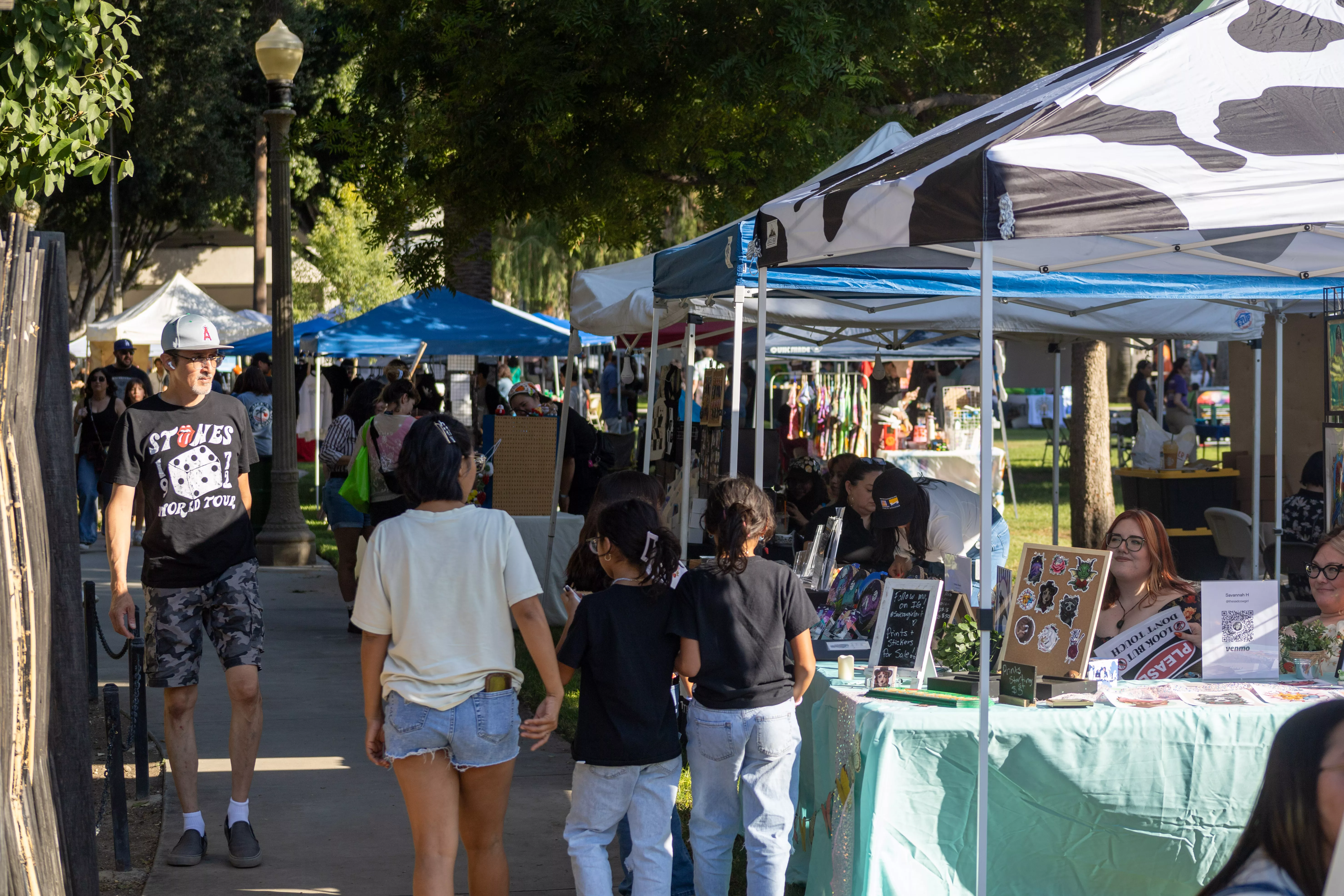 Guests wander the art festival