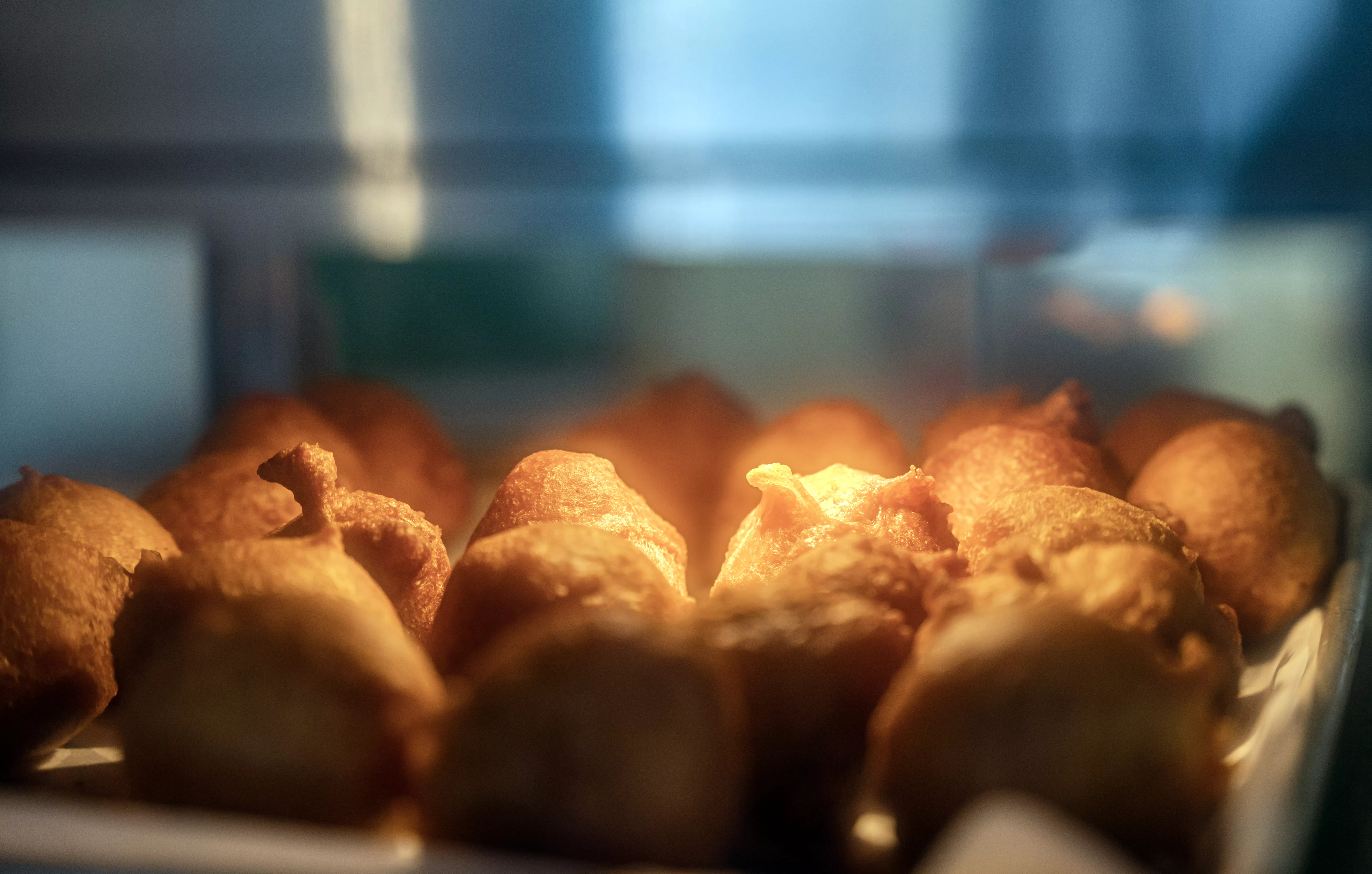 Nigerian Puff Puff displayed in a case