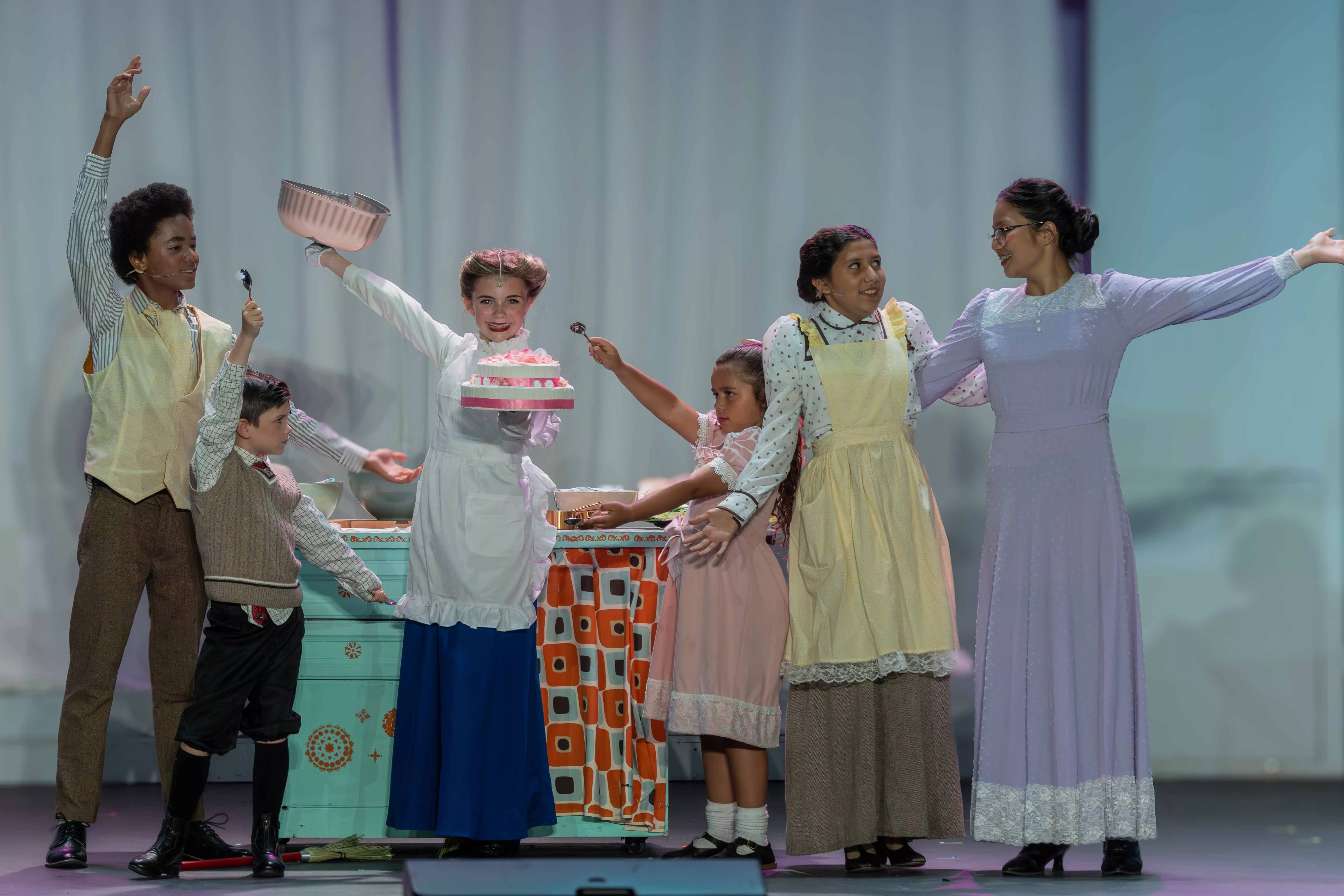 Young Actors from Riverside Childrens Theatre perform Mary Poppins at Martin Luther King Jr High School Theatre on May 9