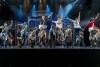 Actors perform Newsies on stage at Landis Auditorium at Riverside City College in Riverside Ca on July 16