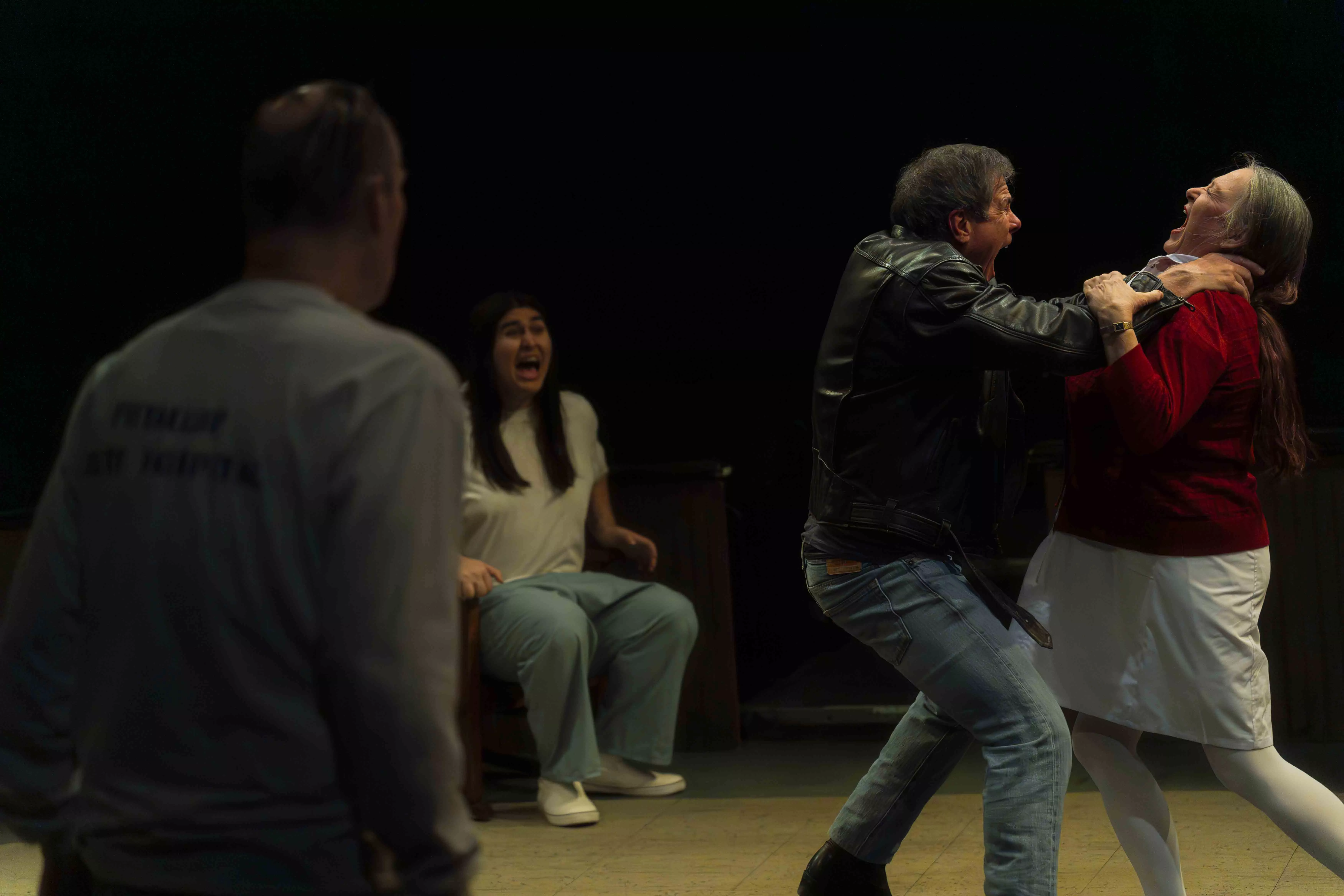 Actors perform in the round at the Riverside Community Players production of One Flew Over the Cuckoos Nest