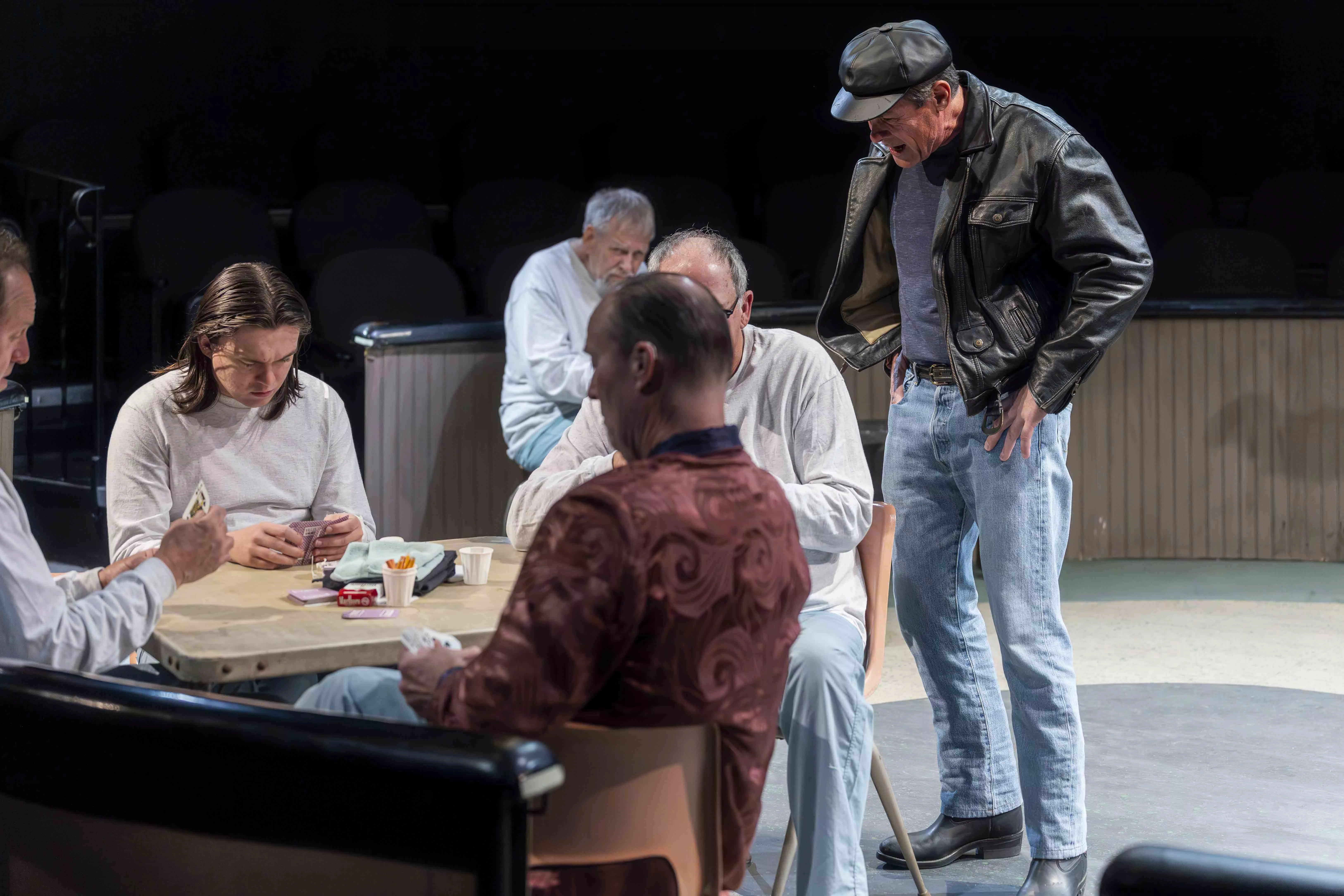 Actors perform in the round at the Riverside Community Players production of One Flew Over the Cuckoos Nest