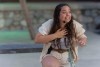 Actors from the Full Circle Players Community Theatre Troupe perform The Tempest at Shakespeare in the Park at the California Citrus Historical Park in Riverside Ca on July 11