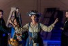 Actors from the Full Circle Players Community Theatre Troupe perform The Tempest at Shakespeare in the Park at the California Citrus Historical Park in Riverside Ca on July 11