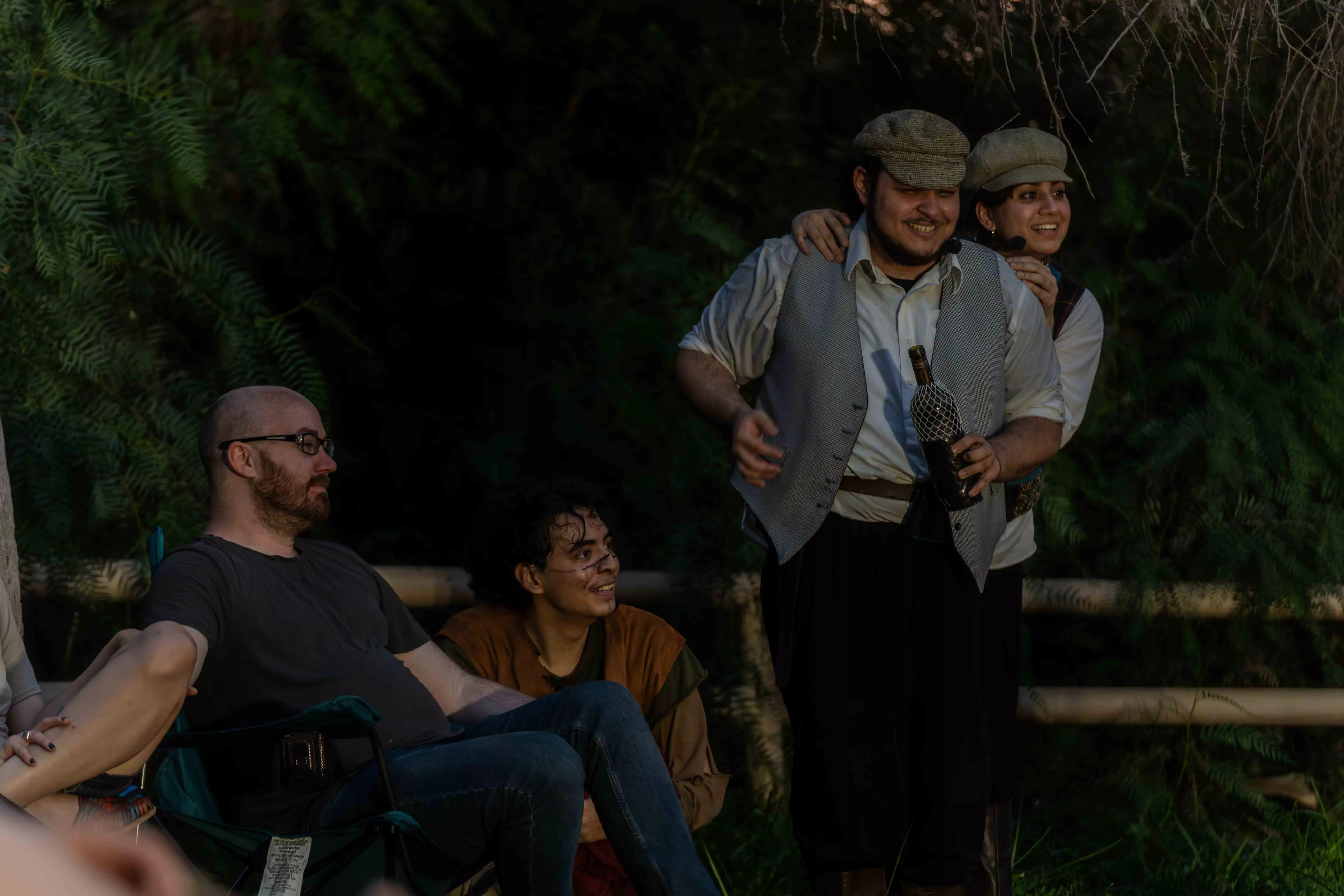 Actors from the Full Circle Players Community Theatre Troupe perform The Tempest at Shakespeare in the Park at the California Citrus Historical Park in Riverside Ca on July 11