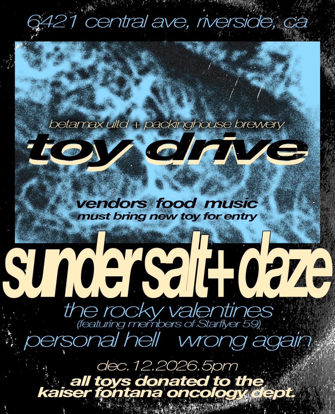Sunder salt + daze - Concert and Toy Drive at Packinghouse Brewery on 2026-12-12 17:00:00
